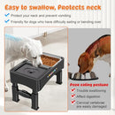 DECFLOW 3-IN-1 ELEVATED DOG BOWLS WITH 4 HEIGHT ADJUSTABLE RAISED STAND - BLACK - Like New