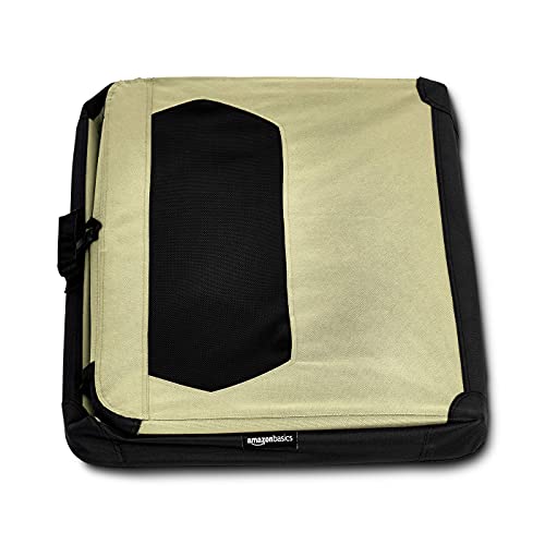 AMAZON BASICS FOLDING PORTABLE SOFT PET DOG CARRIER KENNEL 36 X 24 X 24 - KHAKI - Like New
