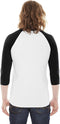 BB453W American Apparel Unisex 3/4-Sleeve Raglan T-Shirt New