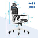 FELIXKING OFFICE CHAIR, RECLINING HIGH BACK COMPUTER CHAIR FK968ZK - WHITE - Like New