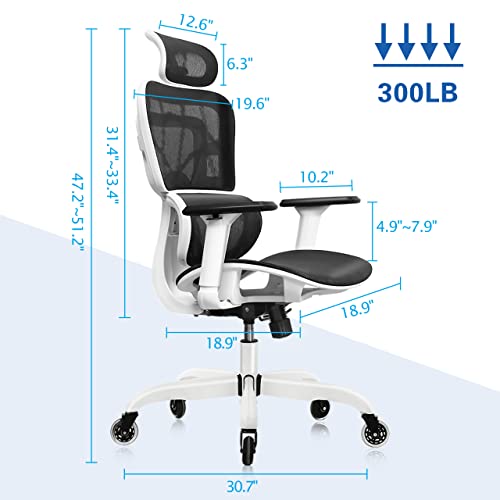 FELIXKING OFFICE CHAIR, RECLINING HIGH BACK COMPUTER CHAIR FK968ZK - WHITE - Like New
