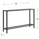 SEI Furniture Darrin 56" Glass Top Console Table B081WXZ6RX - Black - Brand New