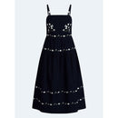 FREE ASSEMBLY WOMEN'S EMBROIDERED COTTON MIDI DRESS SIZE: WOMEN S - DARKEST NAVY - Brand New