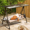 HOMREST PORCH SWING HARDTOP SUNSHADE 3 SEAT WITH 2 SIDE CUP - Scratch & Dent