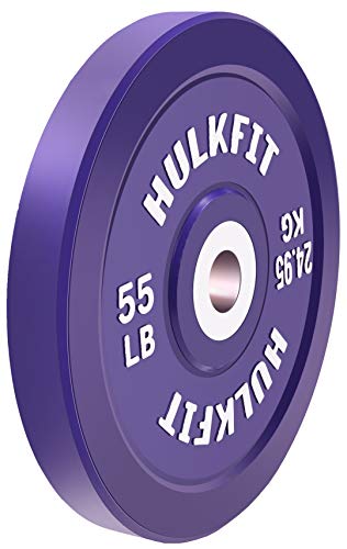 HULKFIT 2-INCH PRO SERIES OLYMPIC STYLE BUMPER WEIGHT PLATE 55 LBS - PURPLE - Like New