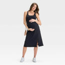INGRID AND ISABEL SLIT ACTIVE MIDI MATERNITY DRESS ISABEL - SMALL - BLACK - Brand New