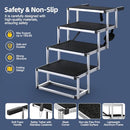 PetRuna Foldable Dog Stairs for Car, 17" 4 Steps - Black/Silver - Like New