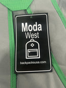 MODA WEST 17" BACKPACK - GRAY/GREEN/BLACK - Brand New