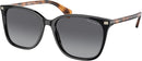 RALPH LAUREN SQUARE SUNGLASSES FOR WOMEN - SHINY BLACK/POLARIZED GRADIENT BROWN - Like New
