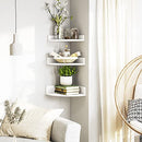 Alsonerbay White Corner Shelf Wall Mount, Set of 3 Floating Shelves for Storage - Like New