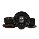 STONE LAIN BRASA STONEWARE 16 PIECE MODERN DINNERWARE SET - BLACK - Like New