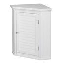 Elegant Home Fashions Glancy Removable Wooden Corner Wall Cabinet, White - Brand New