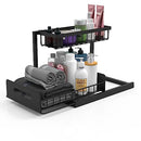 BUKFEN UNDER SINK ORGANIZER PULL OUT CABINET ORGANIZER 2-TIER SLIDE OUT BLACK - Brand New