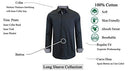HQ Galaxy By Harvic Mens Long Sleeve Solid Slim Fit Dress Black L - Brand New