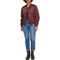 Levi's Womens Fashion Bomber Jacket Ruching On Sleeves Dark Chocolate L - Brand New