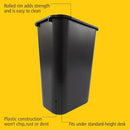 RUBBERMAID COMM PRODUCTS WASTEBASKET TRASH CONTAINER 41QT 10.25 GAL BLACK - Like New