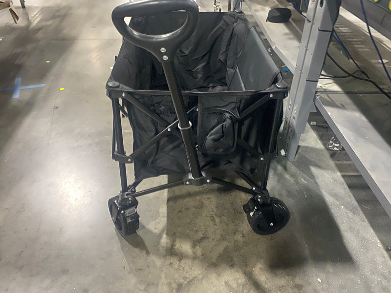 GENERIC COLLAPSIBLE FOLDING WAGON CART TERRAIN WHEELS BRAKES HEAVY DUTY - BLACK - Like New