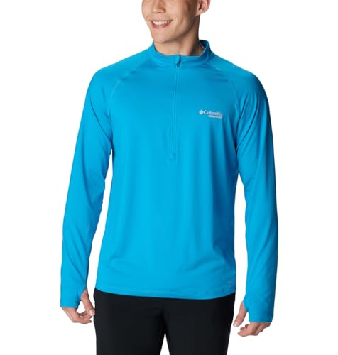 COLUMBIA MEN'S STANDARD M ENDLESS TRAIL 1/2 ZIP MESH LS - OCEAN BLUE - SIZE L - Brand New