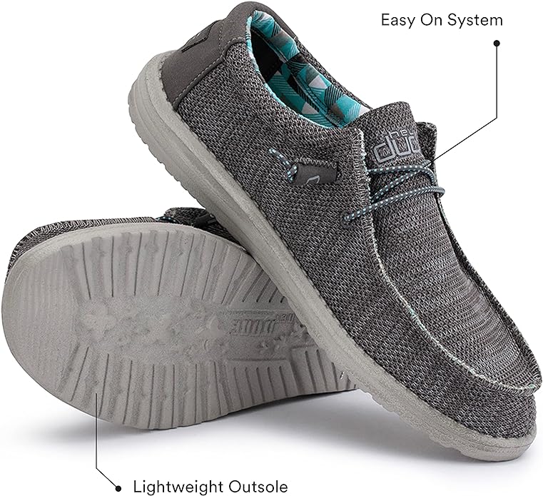 110354000 Hey Dude Wally Sox Charcoal Men's Shoe Charcoal Size 8 - Like New
