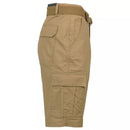 GALAXY BY HARVIC MEN'S RIPSTOP CARGO SHORTS WITH BELT - SIZE: MEN 42 - KHAKI - Brand New