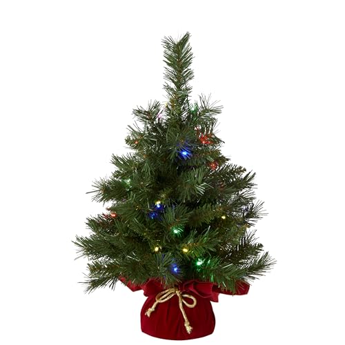NATIONAL TREE COMPANY PRE-LIT ARTIFICIAL MINI CHRISTMAS TREE- MJ3-24BGRLO-B1 - Like New