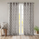 MADISON PARK SARATOGA WINDOW CURTAIN LIGHT FILTERING PRINT 1 PANEL - GRAY/WHITE - Like New