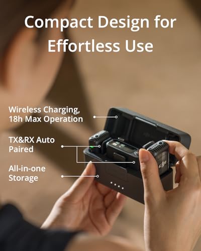 DJI MIC 2 (2 TX + 1 RX + CHARGING CASE) WIRELESS LAVALIER DMC02 - GRAY - Like New