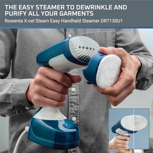 ROWENTA X-CEL STEAM EASY HANDHELD STEAMER, DR7110U1 - BLUE - Like New