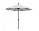 CALIFORNIA UMBRELLA PACIFIC TRAIL SERIES 9' PATIO UMBRELLA GRAY WHITE CABANA - Like New
