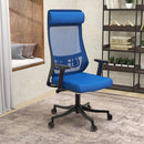 LEISUREMOD ERGONOMIC BLUE OFFICE CHAIR HIGH BACK MESH DESK CHAIR DO56BU - BLUE - Like New