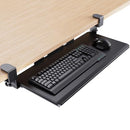 HUANUO KEYBOARD TRAY UNDER DESK PULL OUT KEYBOARD TRAY WITH C CLAMP MOUNT BLACK - Like New