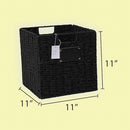 Ülkü Home Collection Wicker Storage Basket-Woven Paper Rope Wicker - Black - Brand New
