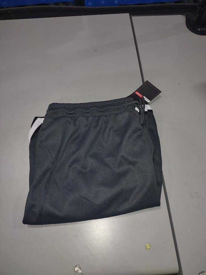 JUMP START MEN'S MESH QUICK DRY ATHLETIC SHORTS - SIZE: XL - CHARCOAL/WHITE - Brand New