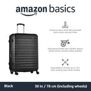 AMAZON BASICS HARDSIDE SPINNER LUGGAGE BUILT-IN TSA LOCK 30" CARRY-ON - BLACK - Like New