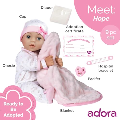 ADORA Baby Doll Accessories Pink Matching 9-Piece - HOPE - Brand New