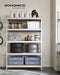 SONGMICS 5-Tier Storage Shelves, 23.6 x 47.2 x 70.9, Silver and Natural Beige - Like New