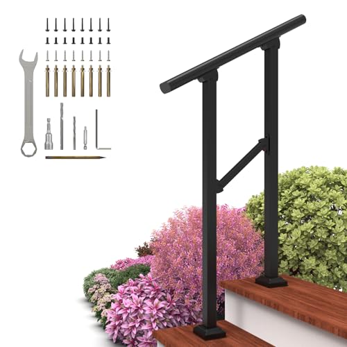 LIFE HAND RAILS FOR OUTDOOR STEPS,RAILINGS FOR OUTDOOR STEPS,2-OSH-BK-P-MB - Like New