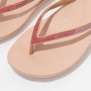 FitFlop Women's iQUSHION Ombre-Sparkle Flip-Flops, Soft Pink, Size 9 - Like New