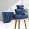BIBB HOME RIBBED EGYPTIAN COTTON TOWELS (SET OF 6) - DEEP BLUE - Brand New
