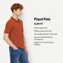 AMAZON ESSENTIALS MEN'S SLIM-FIT POLO SHIRT LARGE - BRICK RED - Brand New