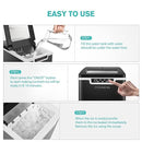 CROWNFUL Ice Maker Countertop 9 Bullet Ice Cubes 26lbs in 24H EP1069T-UL - Black - Like New