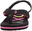 ROXY GIRLS TODDLER VISTA 3 POINT SANDAL FLIP-FLOP SIZE: YOUTH 10.0 BLACK 20 - Like New