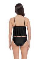 STEVE MADDEN WOMEN'S TIE FRONT CROP SWIM TANKINI TOP SHINE BRIGHT RAVEN XL - Brand New