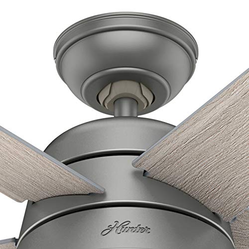 HUNTER FAN 46" CONTEMPORARY CEILING FAN LIGHT KIT PULL CHAIN MATTE SILVER - Like New
