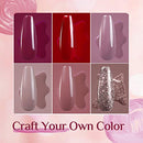 Kastiny Gel Nail Polish Kit, 9pc Glitter Maroon Gel Nail Collection - Brand New