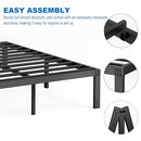ULIESC KING SIZE BED FRAME PLATFORM 14 INCH HIGH METAL FRAME NOISE-FREE BLACK - Like New