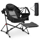 ANIFOX AINFOX FOLDABLE PORTABLE ROCKING CAMPING CHAIRS WITH FOOTREST - BLACK - Like New