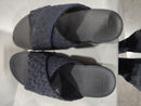 FITFLOP WOMEN'S GEO-WEBBING CROSS SLIDES - SIZE: WOMEN 7- BLACK MIX - Like New