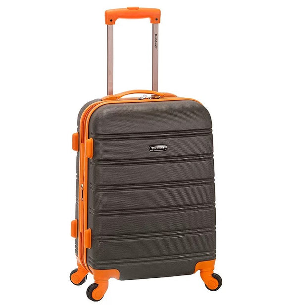 ROCKLAND MELBOURNE 20-INCH HARDSIDE SPINNER CARRY-ON LUGGAGE - CHARCOAL - Like New