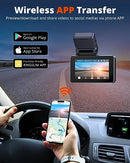 KINGSLIM DASH CAM FRONT REAR 4K CAR PHOTO CAMERA FREE 64GB SD CARD D4 - BLACK - Brand New